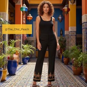 🍂 Women's Caché Black Embroidered Pants 🍂